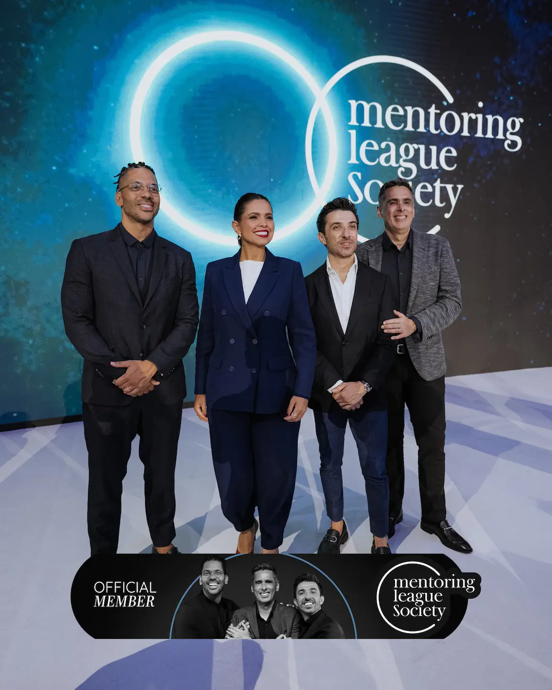 Andressa Prestes com os fundadores da Mentoring League Society — Official Member